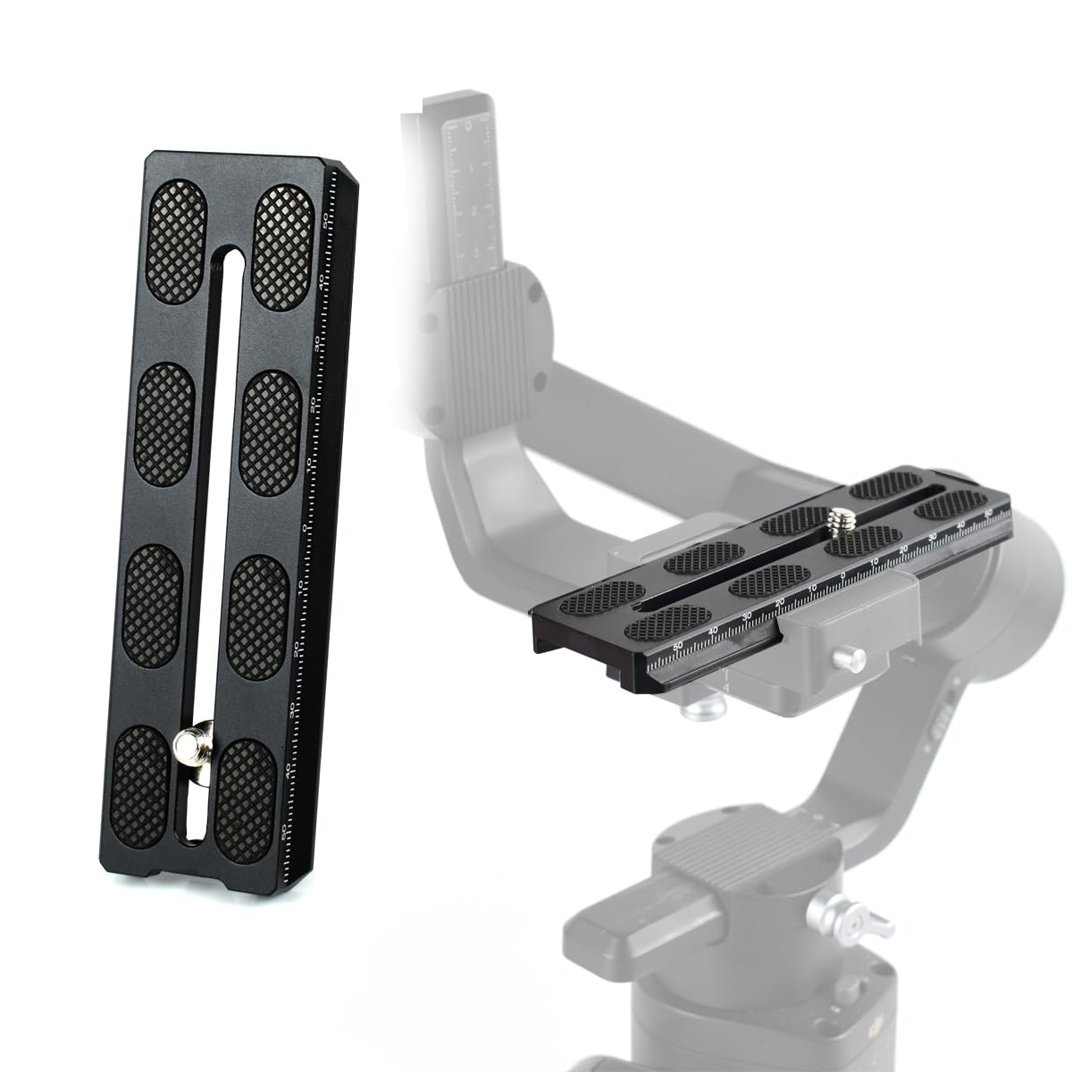 Akeipho Aluminum Quick Release Plate 120mm for DJI Ronin SC Gimbal,Camera Mounting Plate Compatible Arca-Swiss with 1/4" Hole for Gimbal Stabilizer
