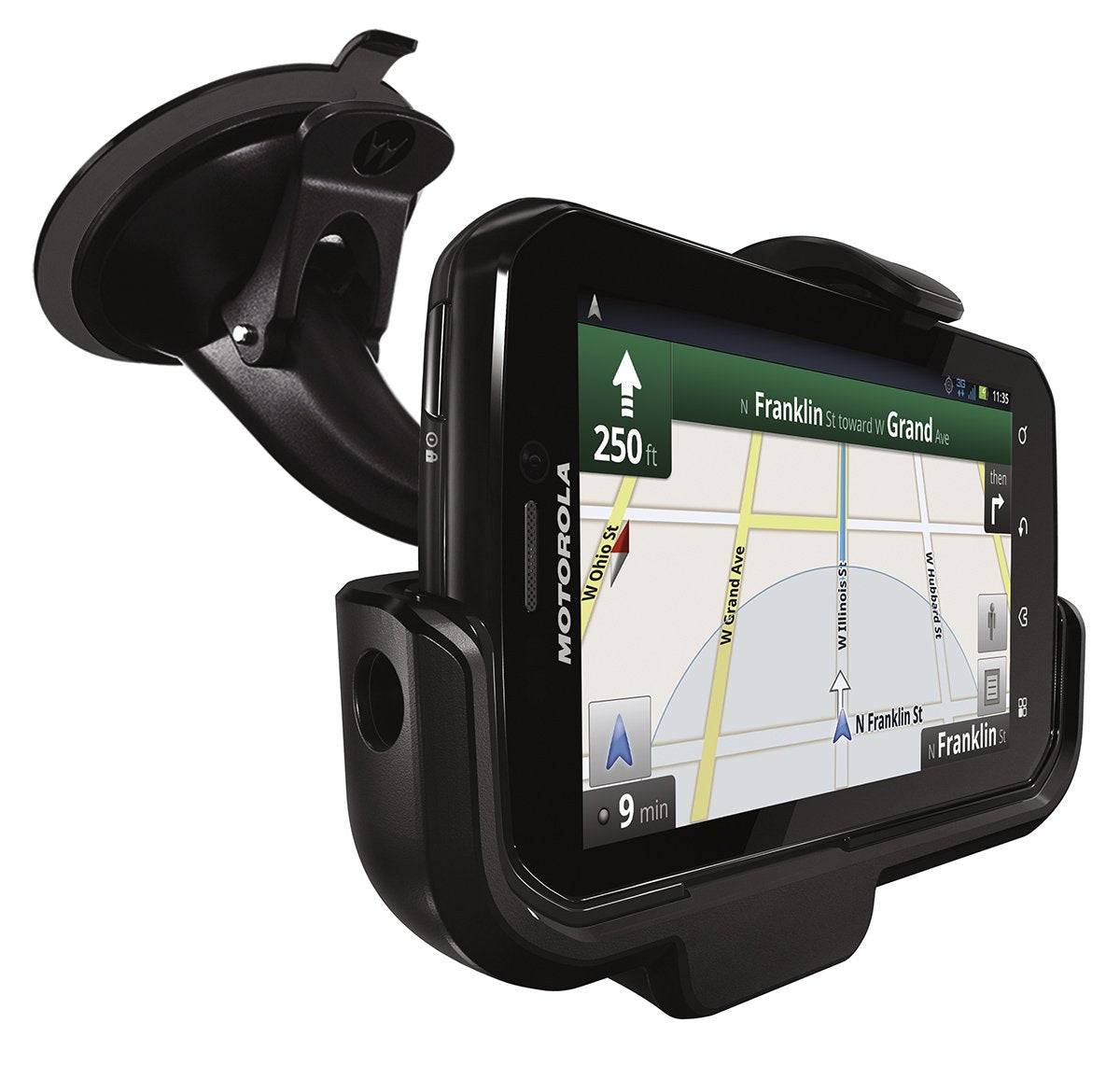 Motorola 89502N PHOTON 4G Vehicle Navigation Dock with Rapid Vehicle Charger (Motorola Retail Packaging) - Car Kit - Retail Packaging - Black