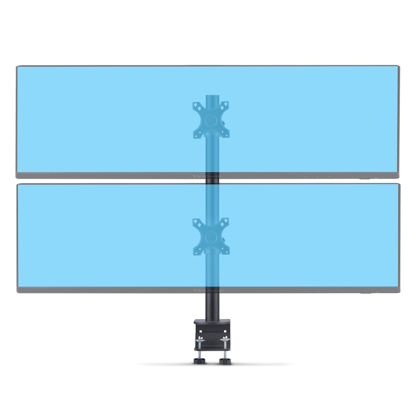 StarTech.com Desk Mount for 2X Vertically Stacked Monitors, Dual 49", Total 70lb (32kg), C-Clamp, VESA, 16:9/32:9, TAA