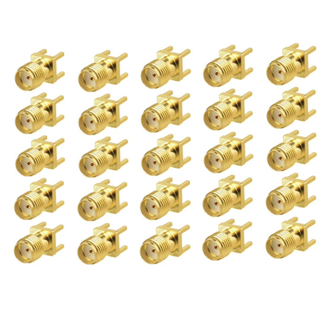 bnafes SMA Female PCB Panel Edge Mount Connector Straight Solder RF Coaxial Adapter 25PCS