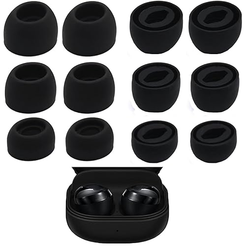Miayaya 6 Pairs Galaxy Buds Pro Ear Tips, Soft Silicone Washable Ear Tips, Compatible with Galaxy Buds Pro 2021 SM-R190 Earbuds Tips Gels, Fit in