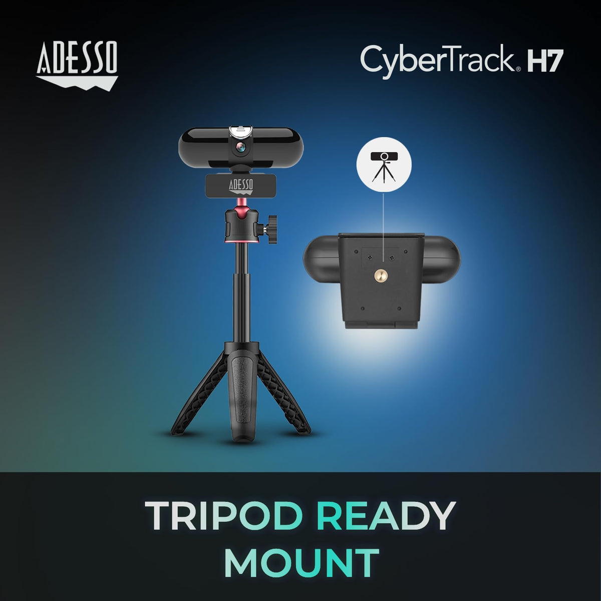 Adesso CyberTrack H7 2K Webcam with Microphone Autofocus
