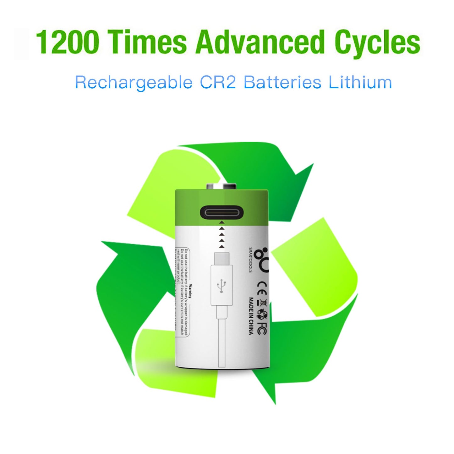 Lankoo 12pcs CR2 Battery CR15H270 CR15266 CR15270 CR2W Battery, USB/Type-C CR2 Rechargeable Batteries, High Capacity 3.7V 1100mWh 300mAh Cycle Times…
