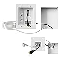 Mount-It! in-Wall TV Cable Management Kit with Recessed Power - Triple Outlet, 9ft Extension Cord and Hand Saw - Easy, Safe TV Outlet Wall Kit and TV