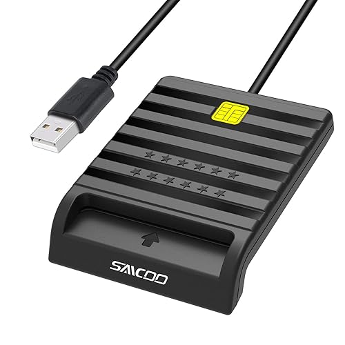 Saicoo® DOD Military USB Common Access CAC Smart Card Reader, Compatible with Mac OS, Win (Support VA PIV Card)