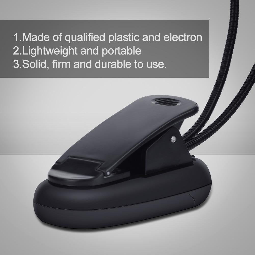 eecoo Clip On Book Light, Adjustable Reading Lamp, LED Eye Care Design for Music Practice, Home Study, Office Use