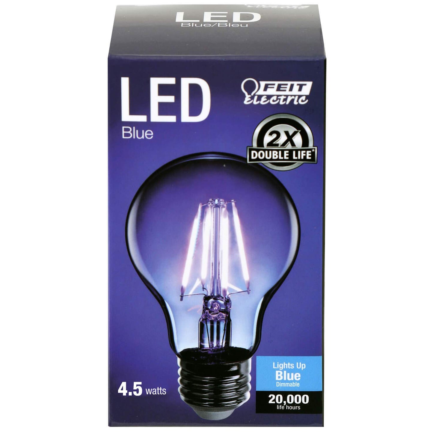 Feit Electric A19 Clear Glass Purple LED Bulb,Traditional Glass Design,Dimmable.