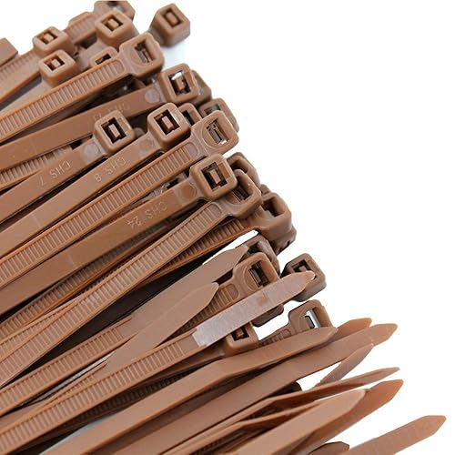 Pro Tie Standard Duty, Self-Locking UV Nylon Cable Wire Ties for Indoor Use |11.8-Inch, 50 lbs. Tensile Strength, Brown Nylon, 100-Pack (PN