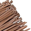 Pro Tie Standard Duty, Self-Locking UV Nylon Cable Wire Ties for Indoor Use |11.8-Inch, 50 lbs. Tensile Strength, Brown Nylon, 100-Pack (PN