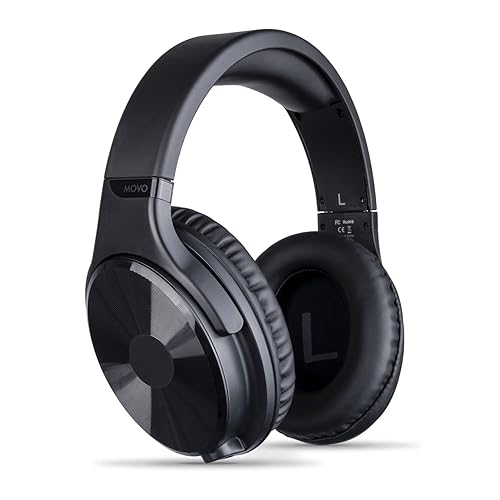 Movo MH-100 Hi-Fi Studio Headphones with Microphone - Wired Over Ear Headphones for Gaming and Music with 3.5mm and 6.35mm Input - Comfortable…