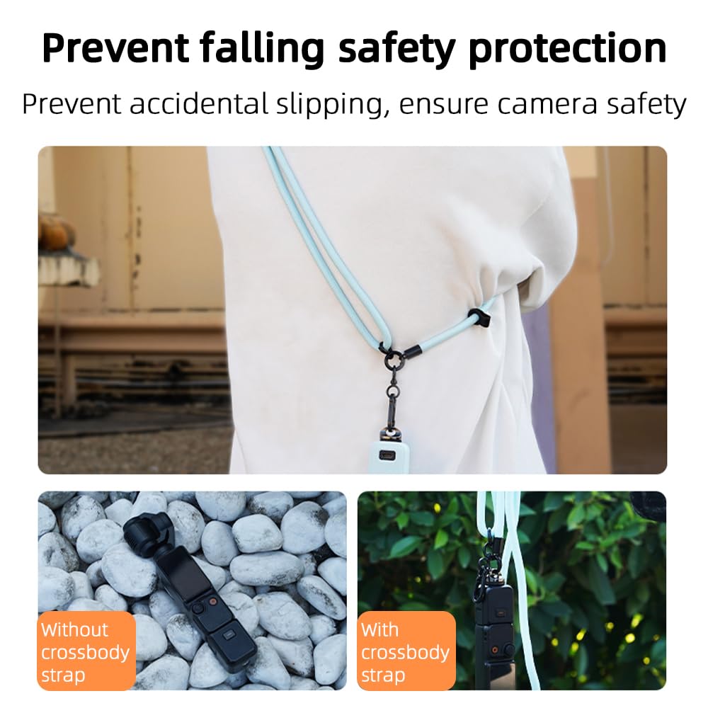 CAPART Adjustable Phone Lanyard Crossbody for DJI OSMO Pocket 3 2, Action 5 Pro 4 3, with 1/4" Screw and Phone Connecting Tab, Universal Smartphone