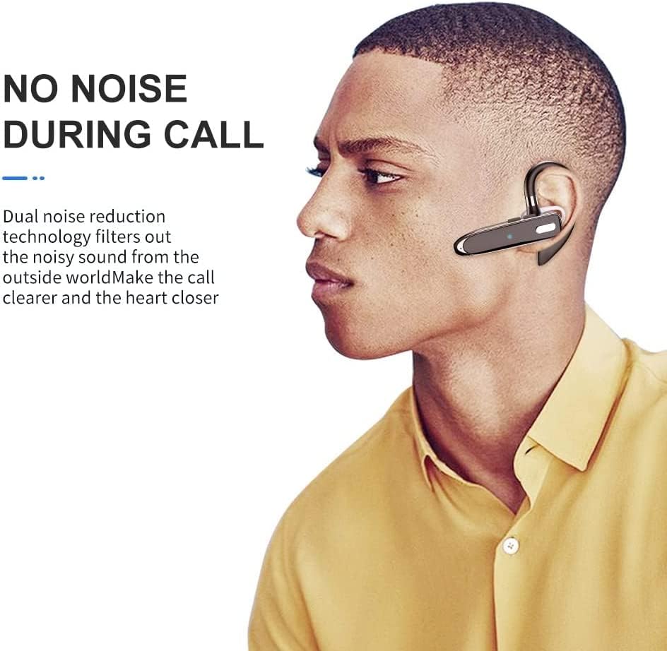 WJBCNEENT Single Ear Business Earbuds, Wireless Bluetooth Headphone with Mic, 80 Hours Standby Time Bluetooth 5.3 Earpiece for Truck/Car Driving (No