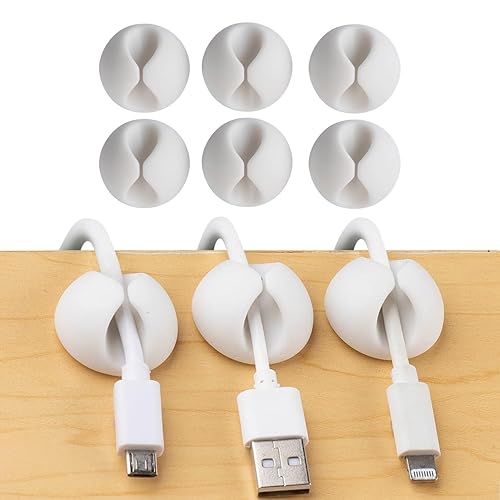 Convenient Cable Clips - Sticky, Compact Cable Holders for Cord Organization - Cord Keepers with 3M Strong Adhesive Backing for Organizing Power