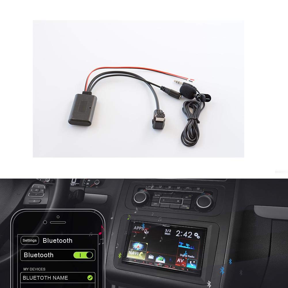 YuYue Bluetooth 5.0 Module, 11 Pin IP-Bus Plug Cable AUX Adapter for Pioneer DEH-P88RS Audio Music Receiver