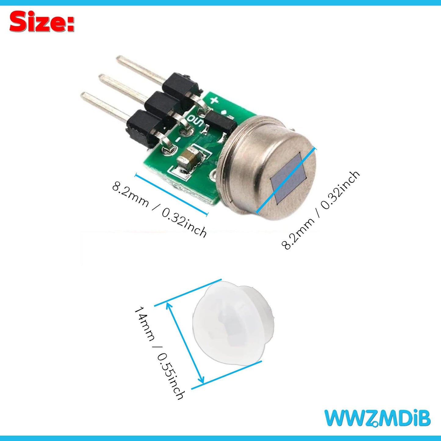 WWZMDiB 5Pcs AM312 Mini Pir Motion Sensor Module HC-SR312 IR Human Sensor for Arduino