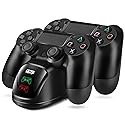 TNP PS4 Controller Charging Station Dock Stand PS-4 Dualshock Control Gamepad USB Port Dual Charger Cradle Base with Cable & LED Indicator for Sony