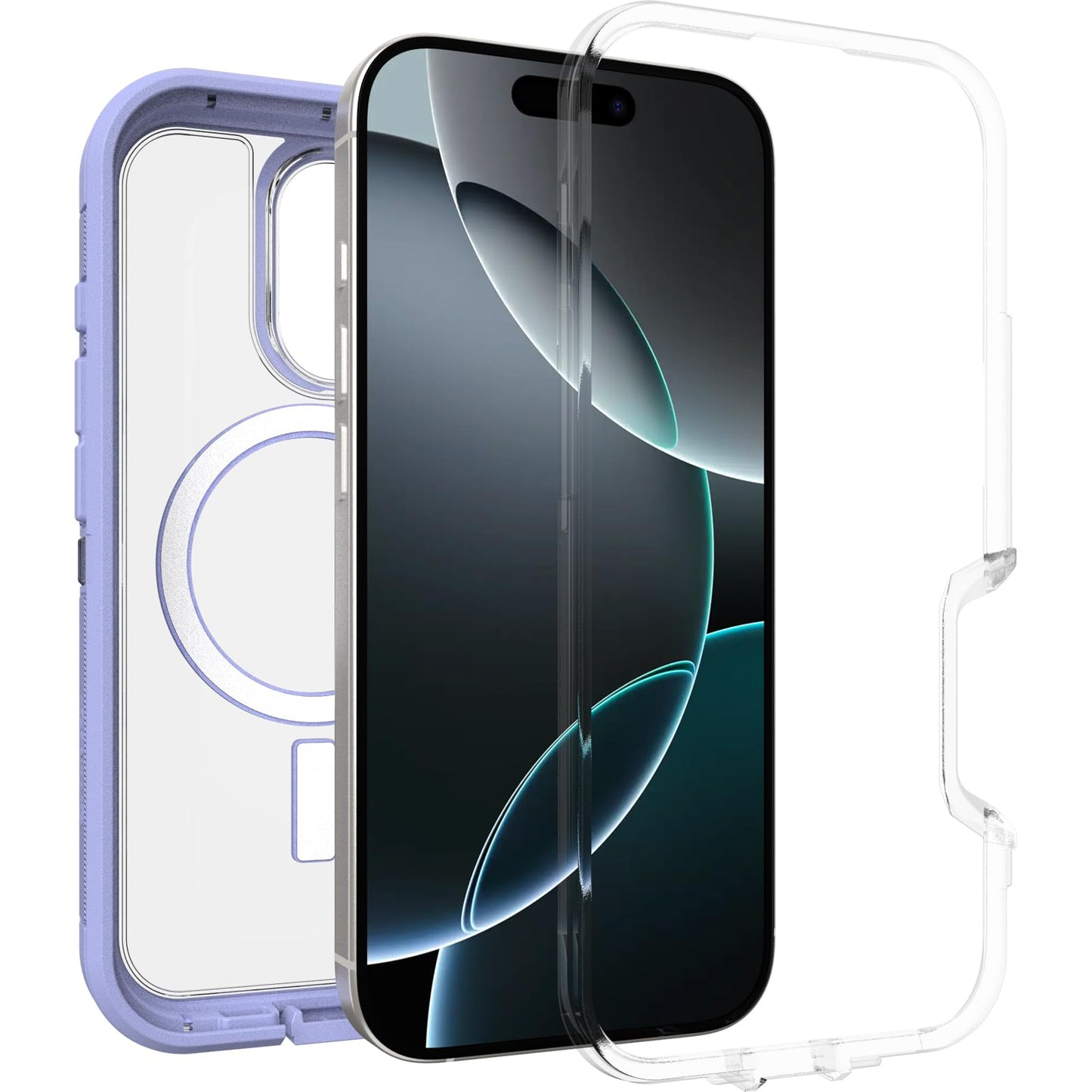 OtterBox Defender XT Clear iPhone 16 Pro Case, Lavender Haze - Clear/Purple US Military MIL Standard