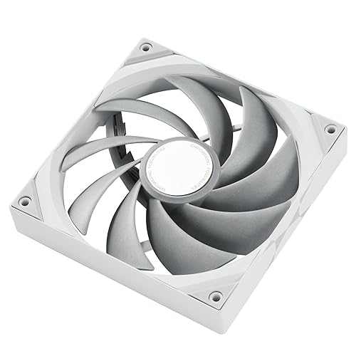 TRYX ROTA PRO 120 White 120mm Case Fan 4-Pin PWM LCP Material FDB Case Fan 2250RPM with 81.32CFM Airflow High-Performance Quiet PC Fan