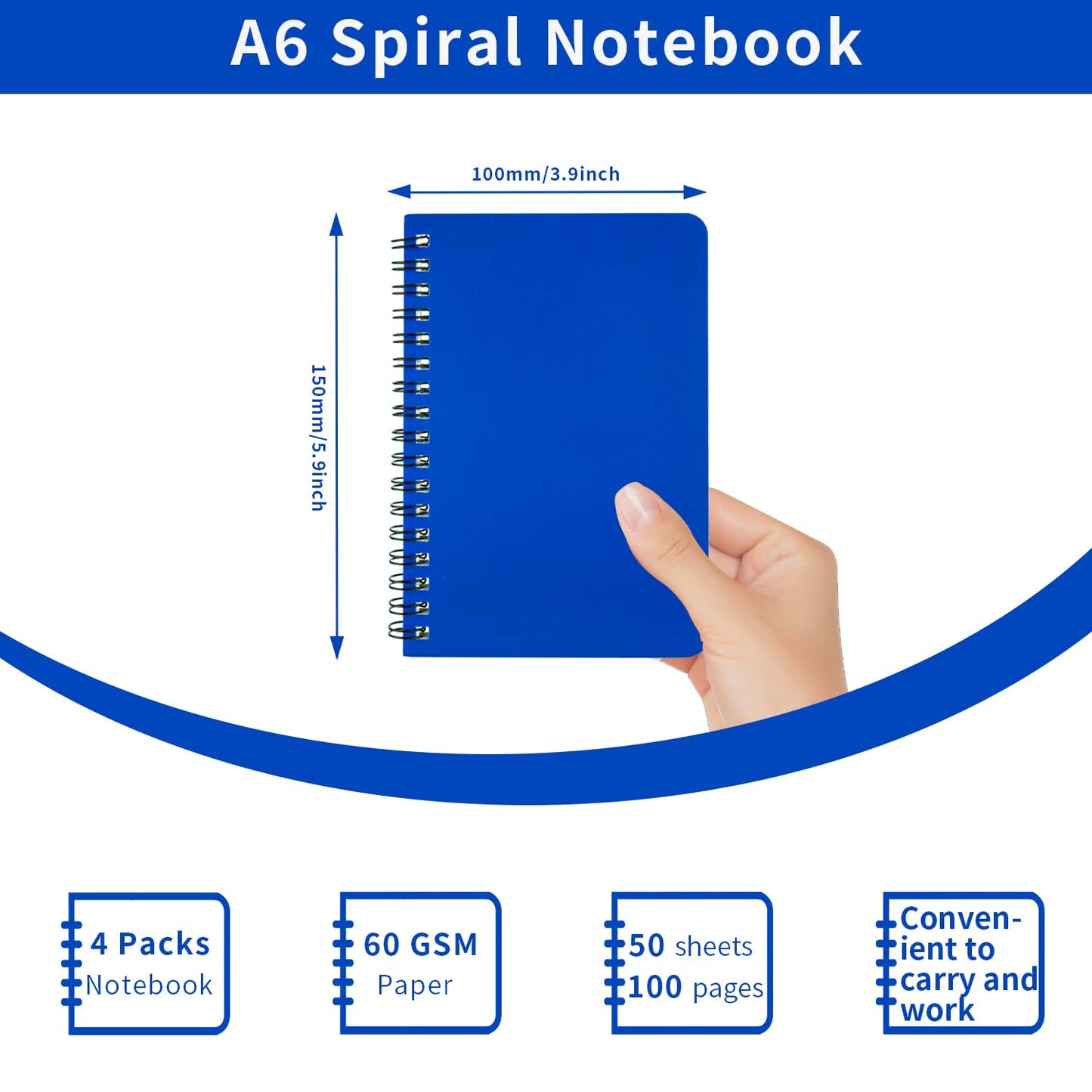 YiHenTiezz 8Pack Beige Small Spiral Notebook 4.2"x 6.1" Pocket Notepad