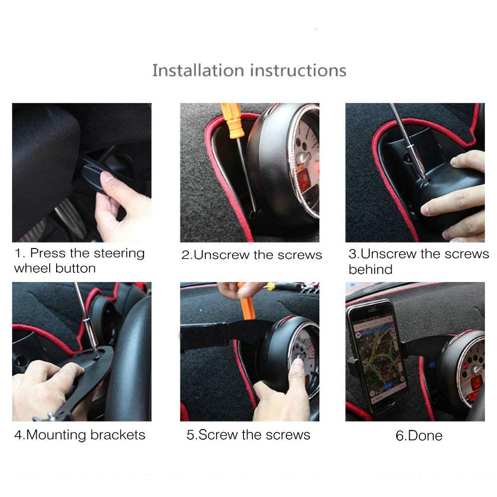 Heinmo for Cooper F54 Clubman F55 Hardtop F56 Hatchback 2014-2020 Smartphone Cell Phone Cup Mount Holder with Cradle Rotatable Clip(for 3.5-5.5 Inch
