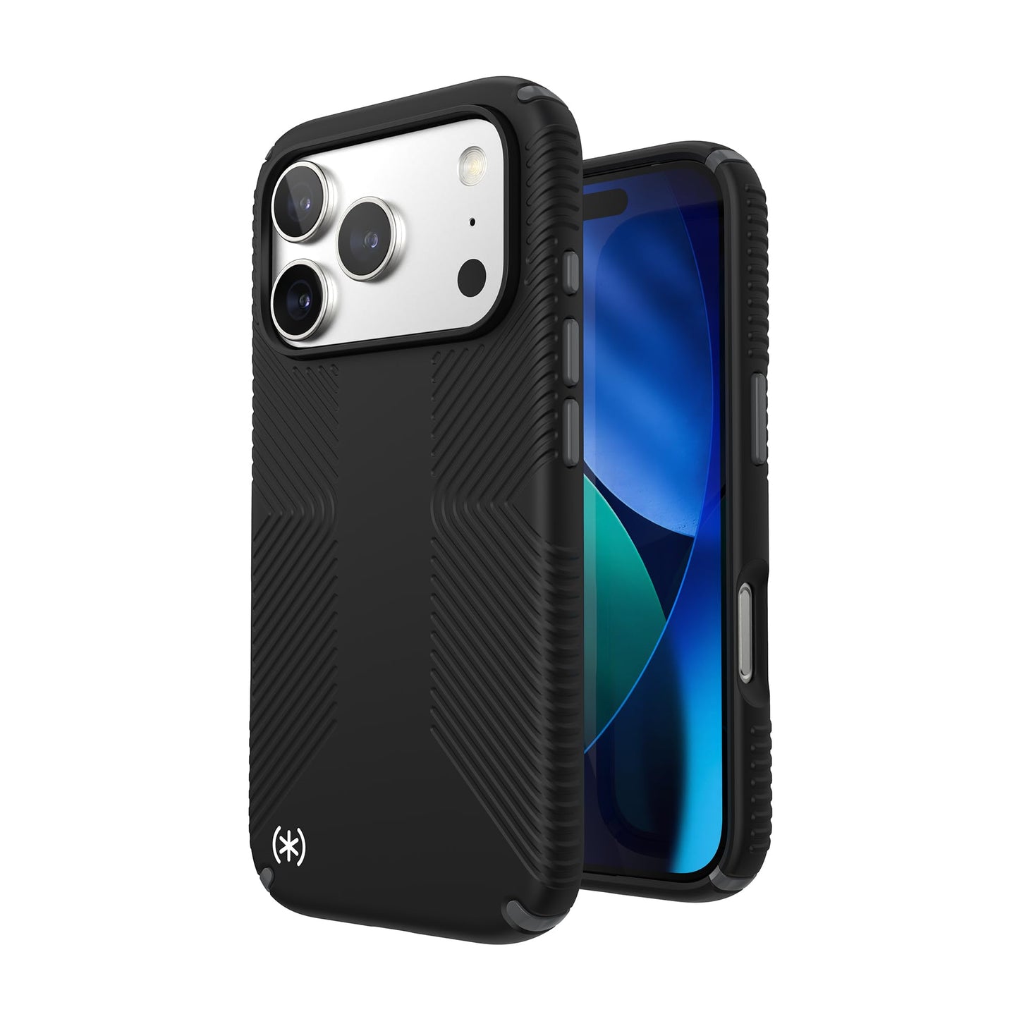 Speck PRESIDIO2 Grip for iPhone 17 Pro Case, MagSafe-Compatible, Slim Protective Case, Black/Slate Grey/White