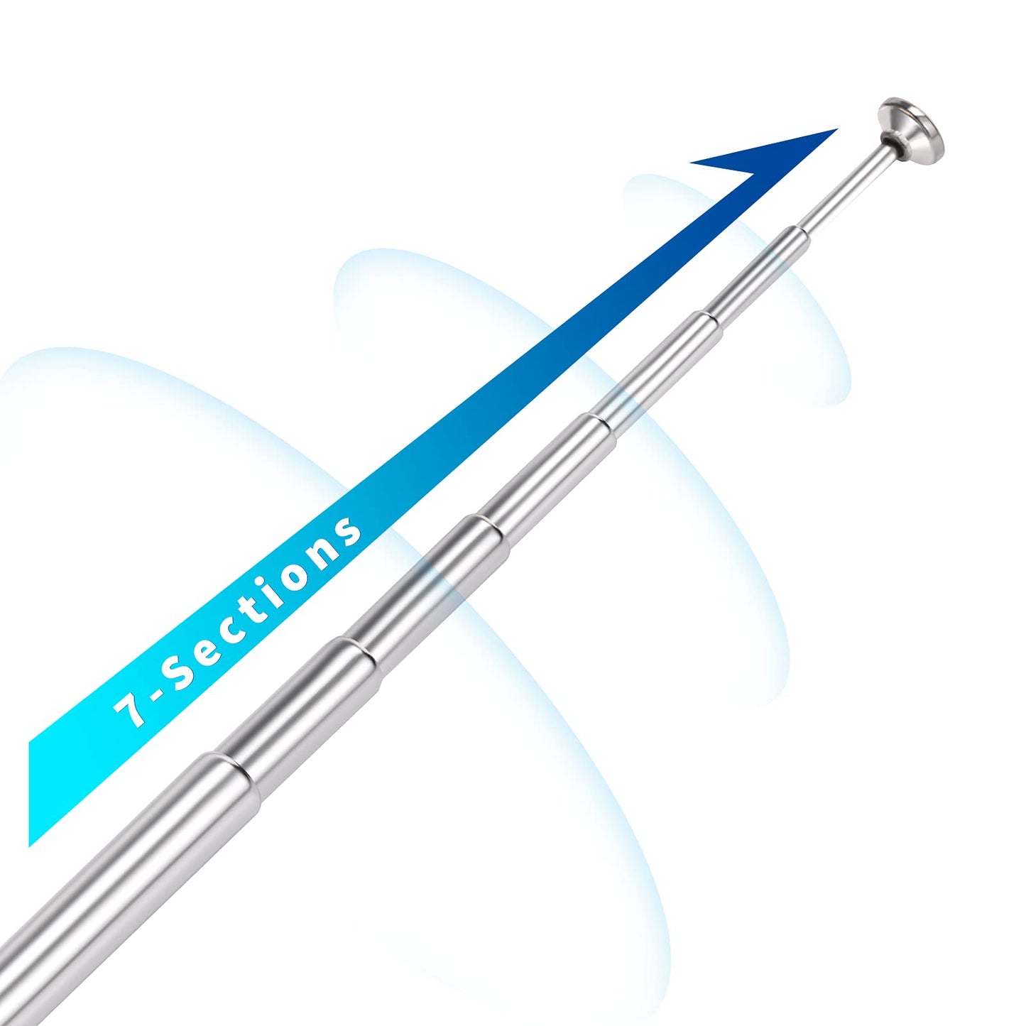 Bingfu FM Antenna 115cm 7 Sections Telescopic FM Radio Antenna Replacement for Yamaha Onkyo Pioneer Marantz Indoor Sound HD Radio Bluetooth Home