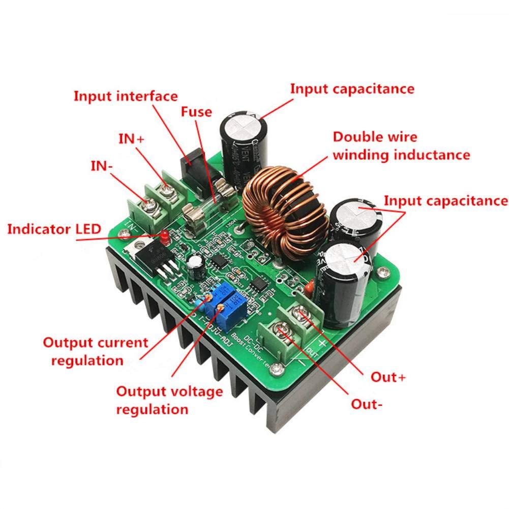 Apoesar 600W High Power DC to DC Boost Converter - 12-60V to 12-80V Boost Module Board Step-up Transformer
