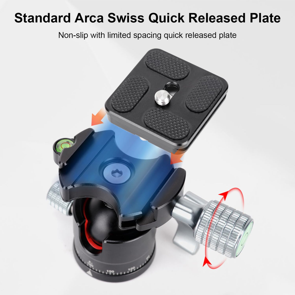 Koolehaoda Tripod Head Mini Ball Head Camera 360° Panoramic Head with 1/4" Screw Arca Type Quick Release Plate ?28mm Metal Ball Joint for DSLR Camera