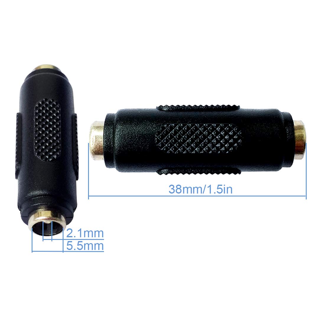 XFFCSEC DC/BNC Connector Component: 5 BNC Coupler+5 DC Adapter Female to Female+5 DC Adapter Male to Male,for Indoor and Outdoor CCTV Home Security