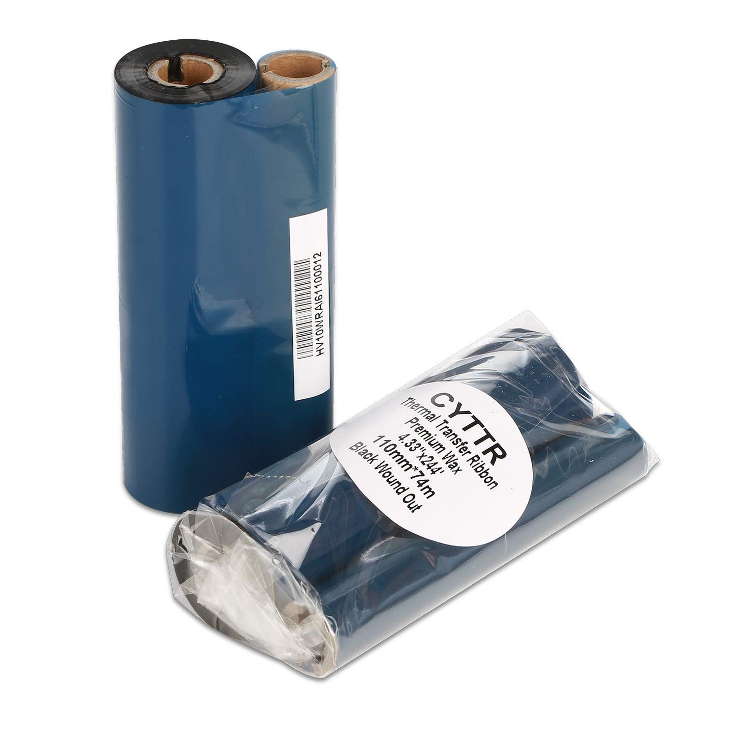 CYTTR 4.33" x 244' Thermal Transfer Ribbon - 1 Roll. Resin Enhanced Wax 1/2 Inch Core Ink Out for Zebra Eltron Datamax Zebra GC420t GK420t GX420t
