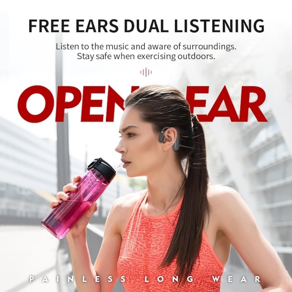 Open Ear Headphones with mic Bluetooth 5.0 for Sport Running Jogging Cycling Hiking with Long Battery Life Lightweight and Comfortable