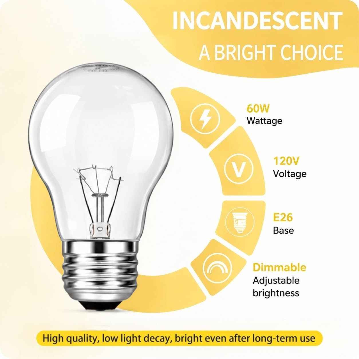 60 Watt Incandescent Light Bulbs, A19 Shatter Resistant Rough Service Light Bulb, Soft White, E26 Medium Base, Dimmable (6 Pack)