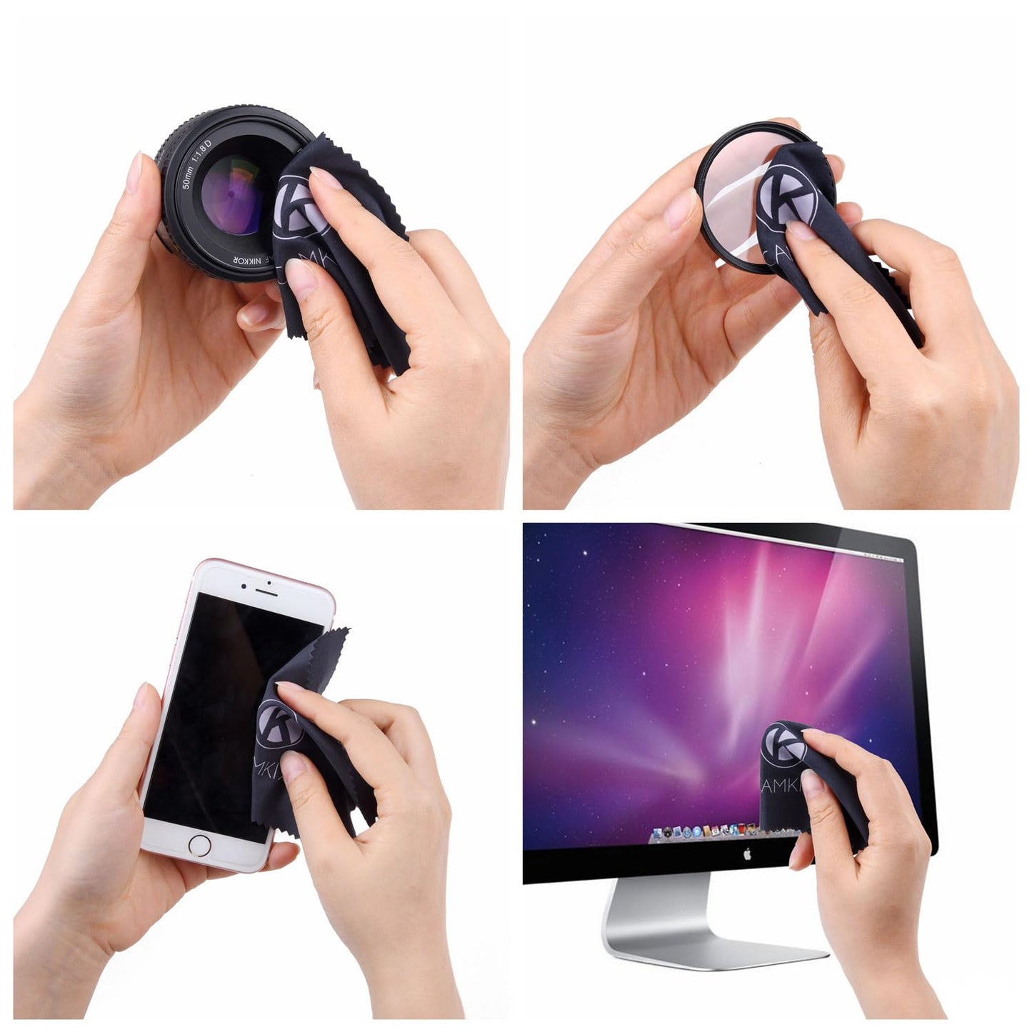 Lens and Screen Cleaning Kit - 3X Cleaning Spray, 3X Microfiber Cloth - Perfect to Clean The Lens of Your DSLR Camera (3 Bottles)
