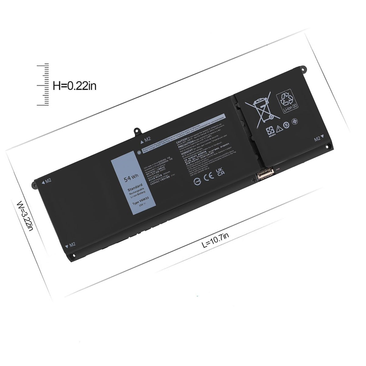 ESTENGPRO 54Wh V6W33 Laptop Battery Replacement for Dell Inspiron 15 3520 3511 3515 3510 5510 5515 5310 5635 5625 5630 5635 7415 7435 7425 7430 7445