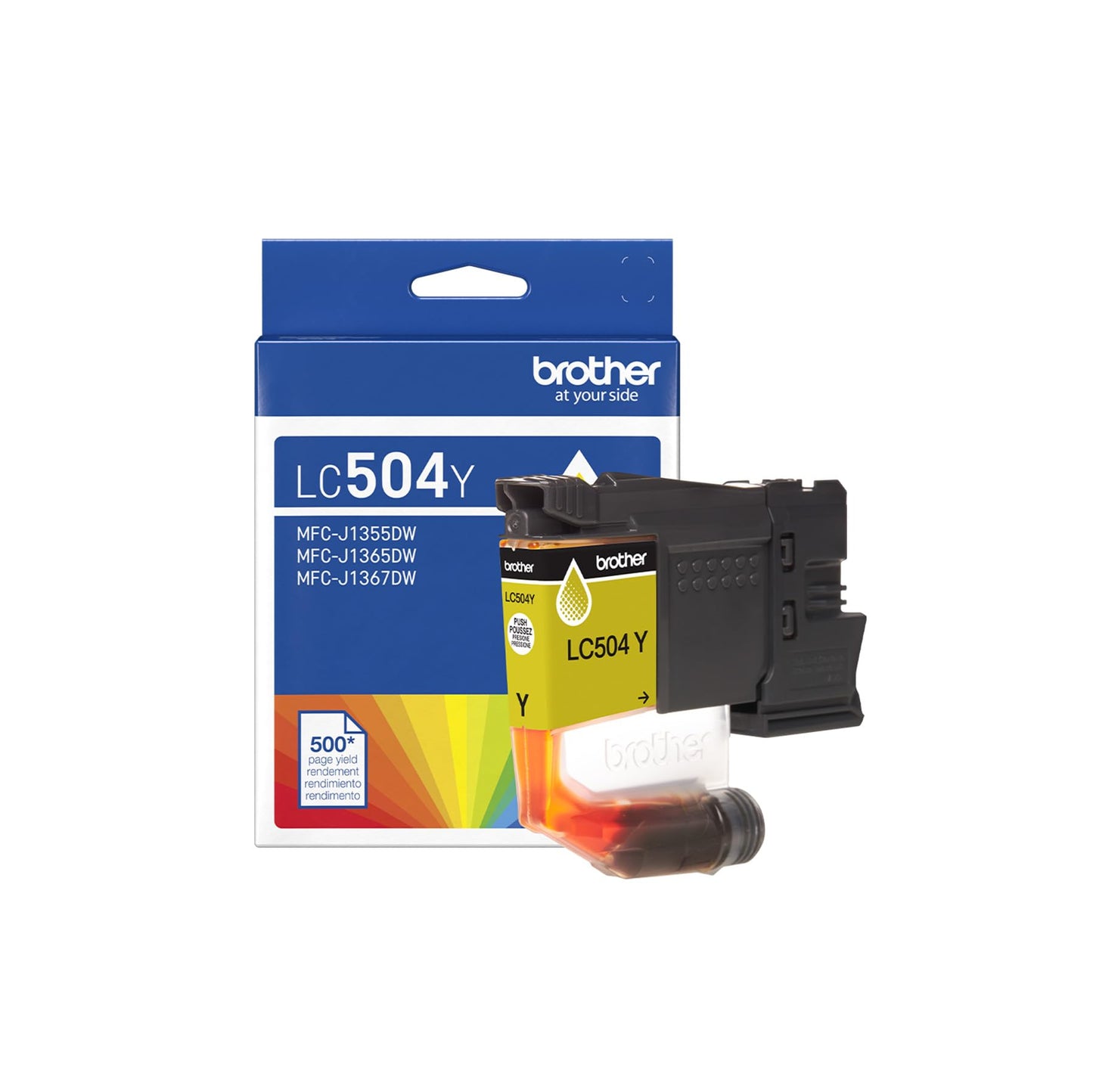 Brother Genuine LC504Y Standard Yield Yellow Ink Cartridge (for use INKvestment 1355, 1365, and 1367 Printers)