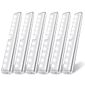 6 Pack Motion Sensor Lights, 10 LED Closet Battery Operated Lights, Stick-On Anywhere Magnetic Night Light Bar, Led Safe Light Indoor for Closet
