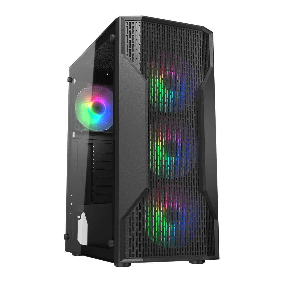 COUGAR MX110 RGB Mid-Tower ATX PC Case Built for Basics. Ready for More. 4X 120mm RGB Fans Pre-Installed & 240mm Radiator Support Max. GPU Length