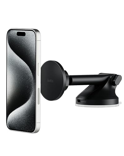 iOttie iTap 3 Magnetic Dash & Windshield Car Mount, Phone Holder with Suction Cup, Includes Magnetic Ring Adapter, Compatible with iPhone 12-17
