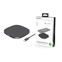 Esoulk Black 15W QI Wireless Charger & 5FT Type-C Charging Cable Slim & Compact - Fast Charger - Charging Plug/Brick not Included - Compatible