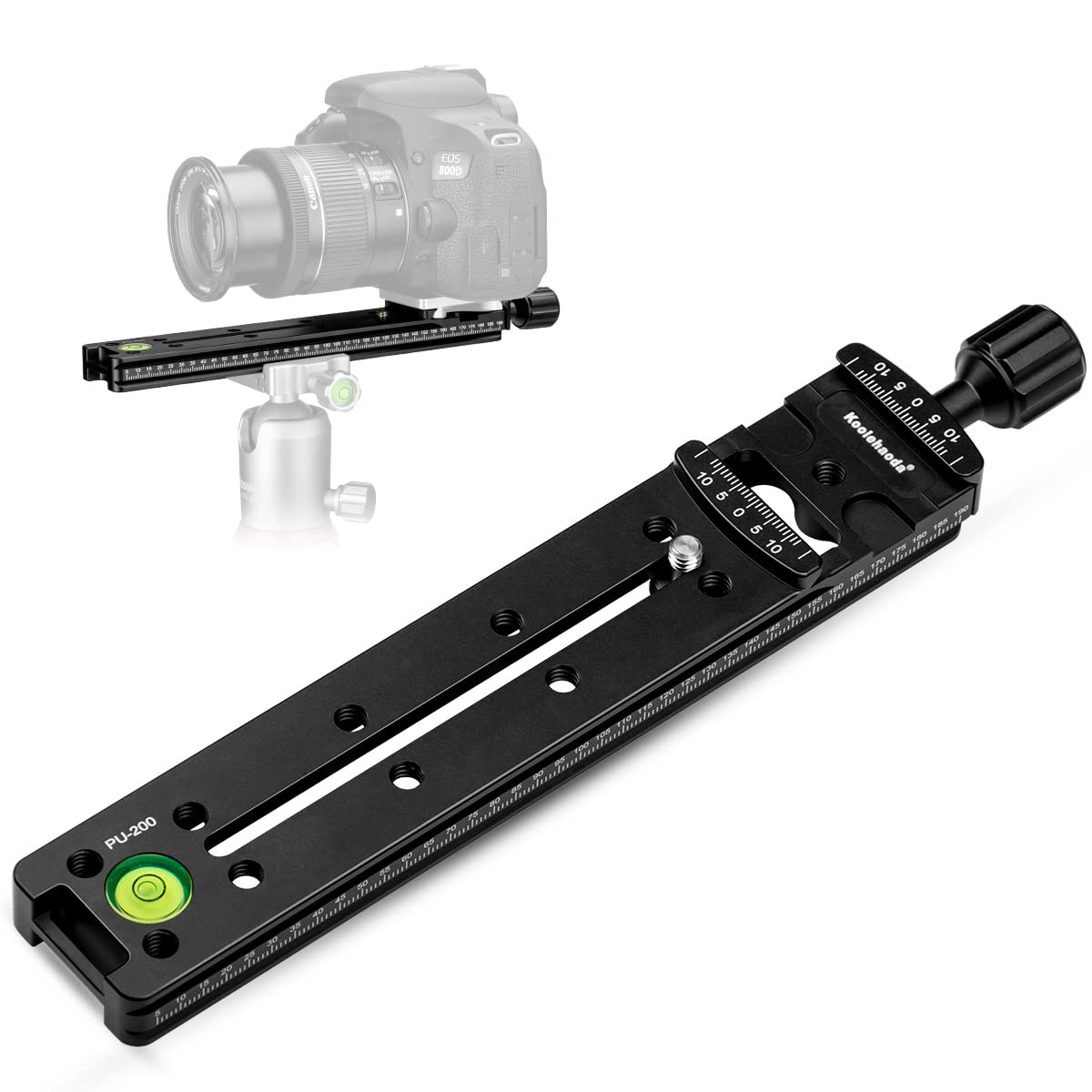 Koolehaoda 200mm Camera Rail Nodal Slide Metal Quick Release Plate Clamp Compatible with Arca Swiss for Camera