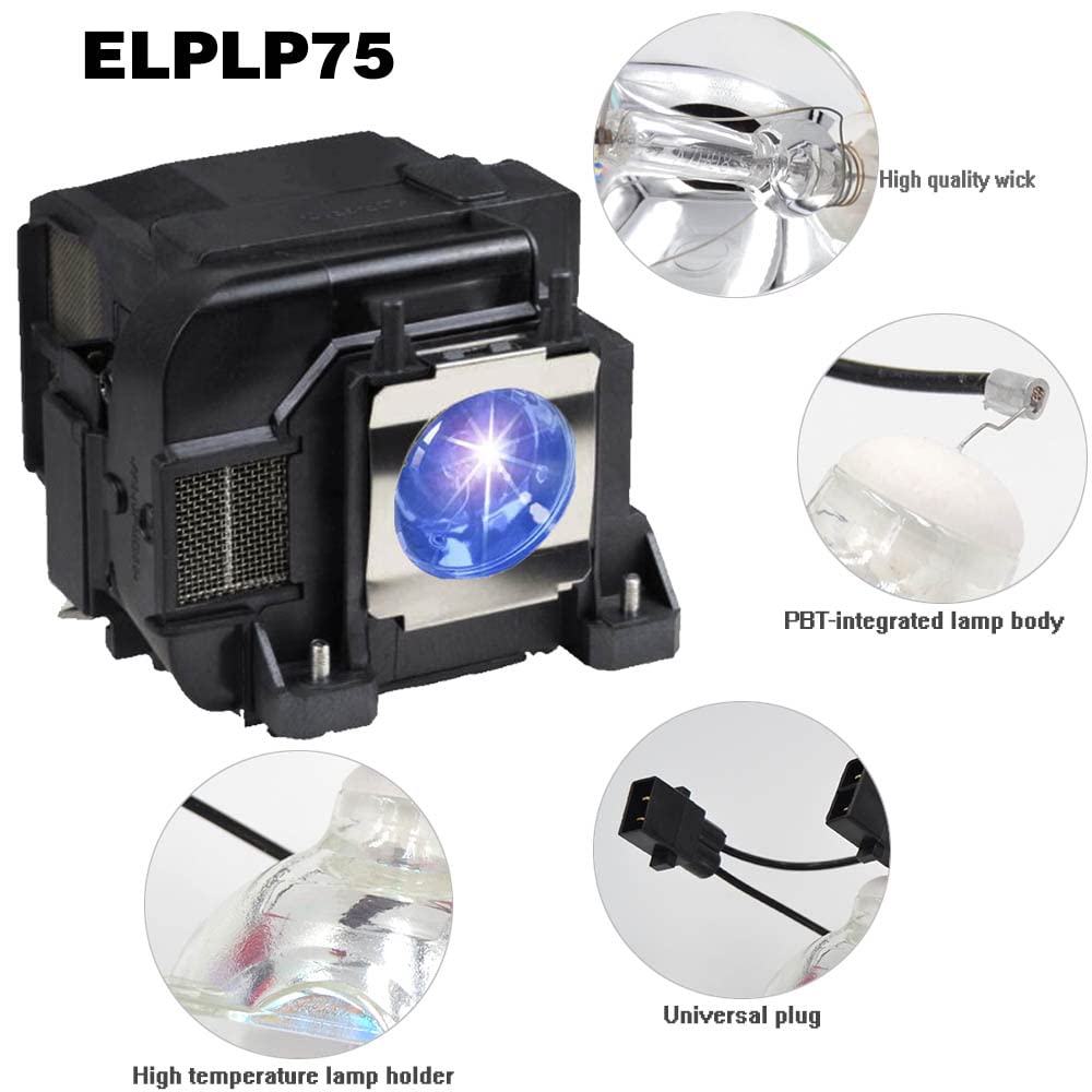 XIM Replacement Projector Lamp Bulb for ELPLP74/ELPLP75 V13H01074/V13H010L75 for Epson 1940w 1945w 1955 1960 powerlite 1930 powerlite 1940w powerlite