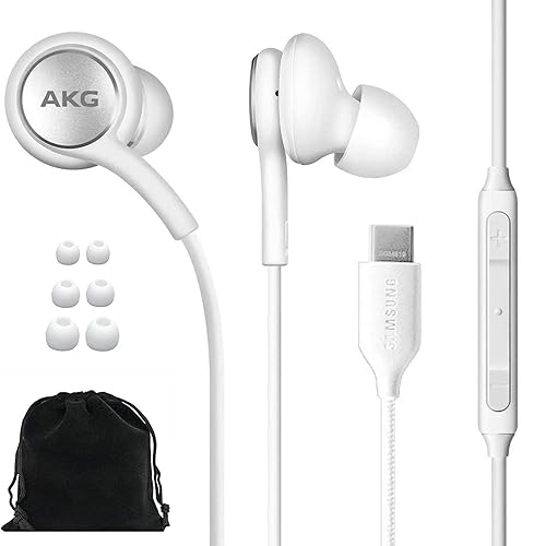 SAMSUNG AKG Earbuds Original USB Type C in-Ear Earbud Headphones with Remote & Mic for Galaxy S23 Ultra, A53 5G, S22, S21 FE, S20, Note 10, 10+, S10…