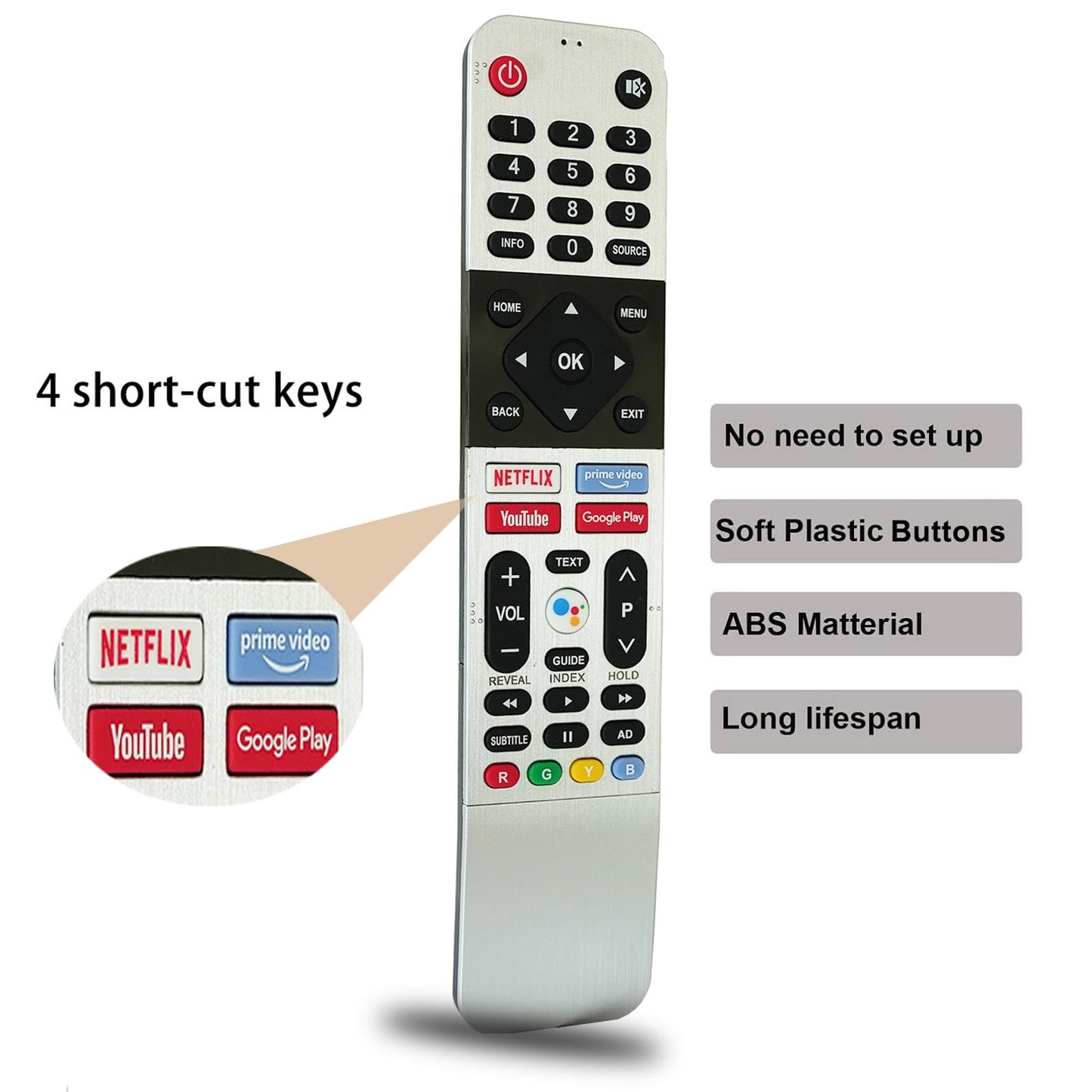 Replacement Smart TV Remote Control Compatible for Skyworth Android TV TB5000 UB5100 UB5500 539C-268920-W010 Televisions Controller