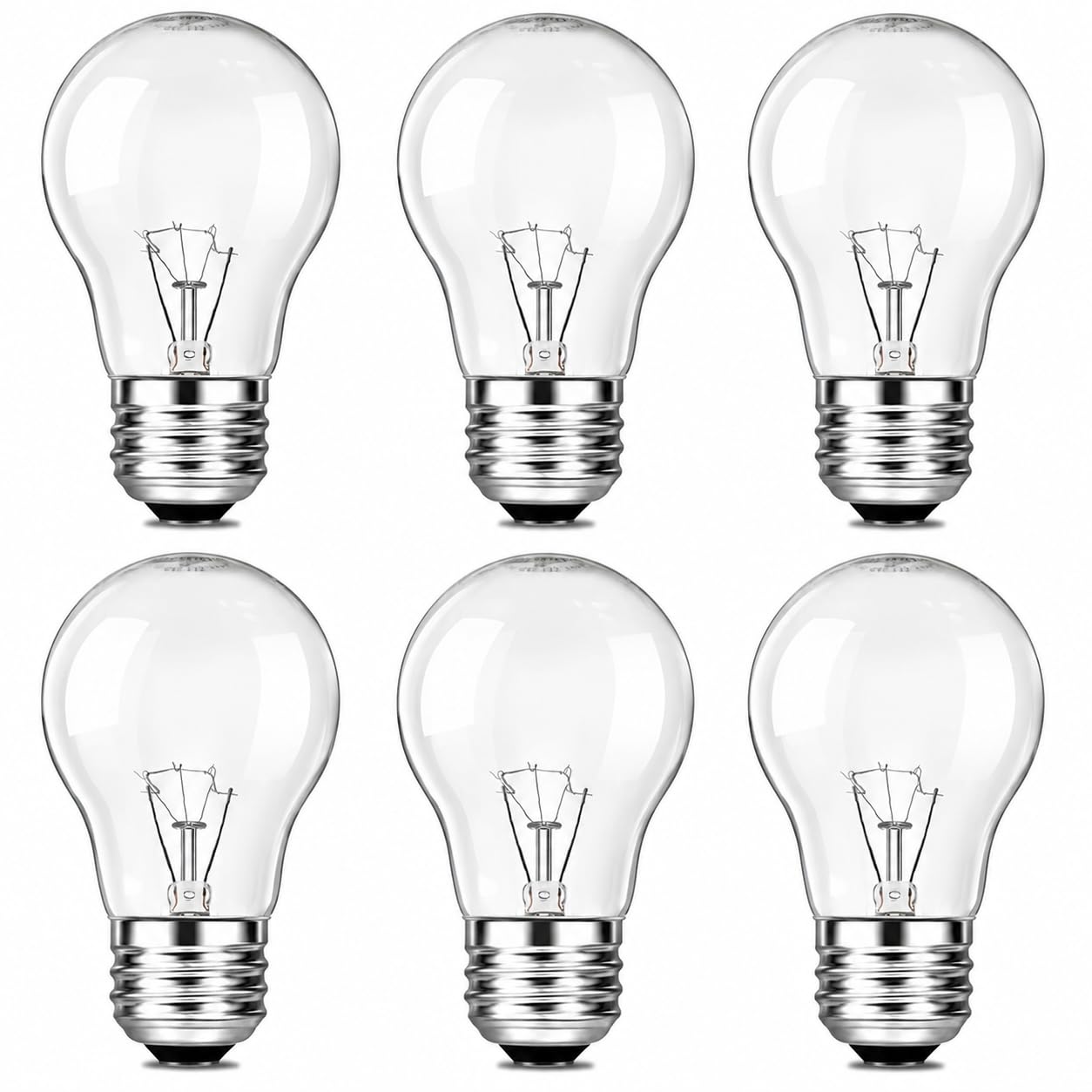 60 Watt Incandescent Light Bulbs, A19 Shatter Resistant Rough Service Light Bulb, Soft White, E26 Medium Base, Dimmable (6 Pack)