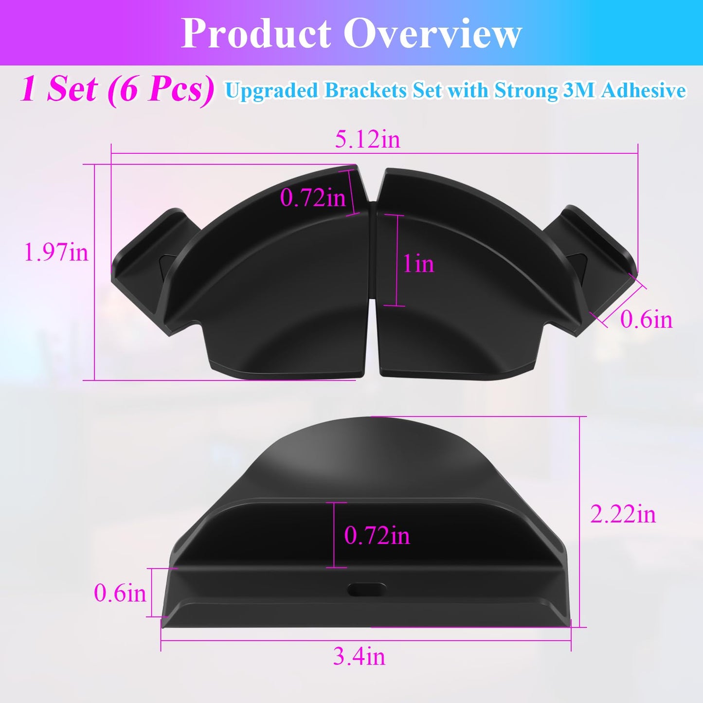 Upgraded Brackets Set Fit for Philips Hue Play Gradient Light Strip, Compatible with 55" 65" 75" Hue TV Lightstrip, Light Strip Brackets Kit, LED