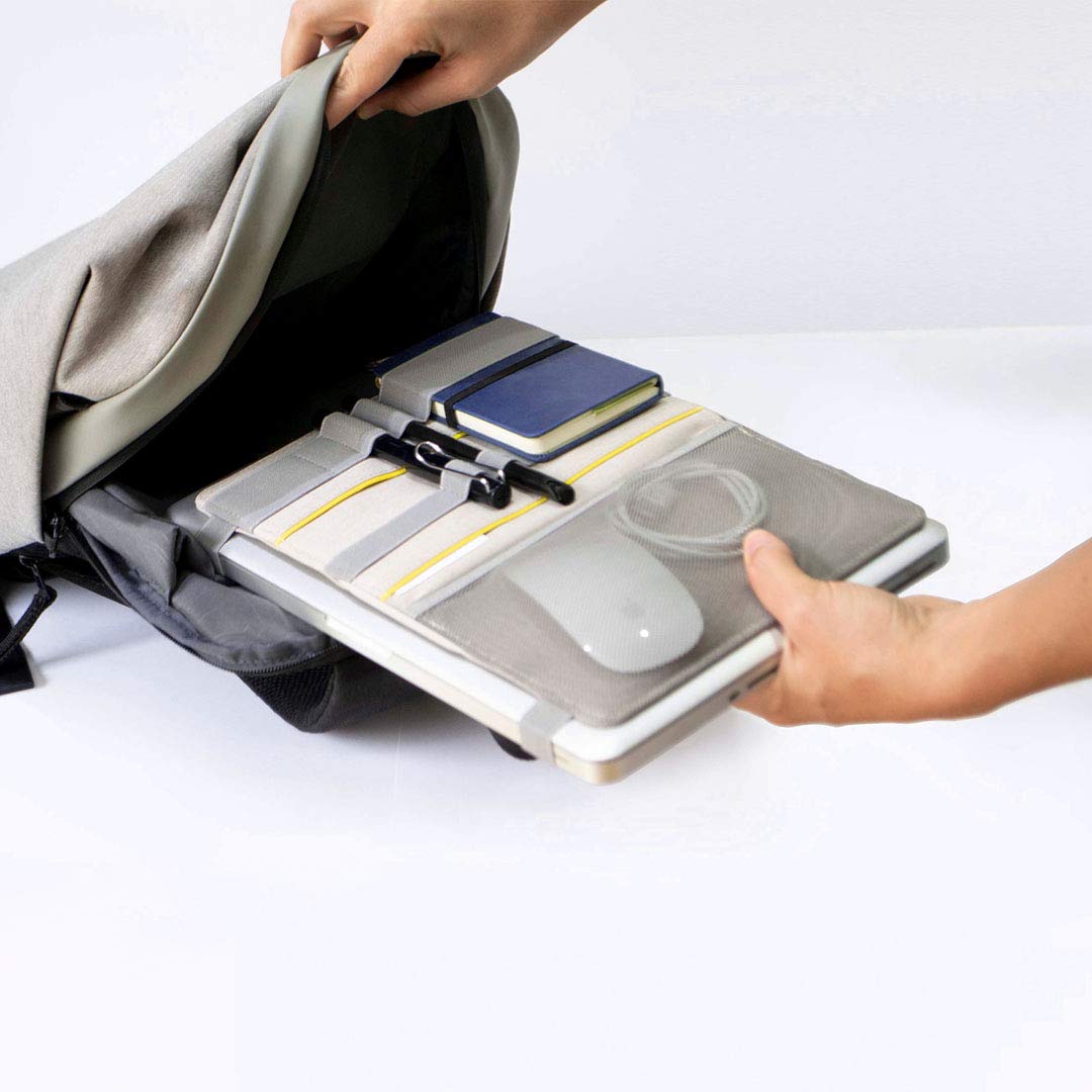 Beblau FOLD Portable Electronic Organizer - Attachable Device & Desktop Accessory | Office & Home Organizer | Fits 13"-15" Laptops & A4 Notebooks |