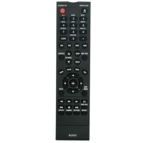 New NC003 Replace Remote Control for Magnavox MDR533H/F7 MDR535H/F7 MDR537H/F7 MDR515H/F7