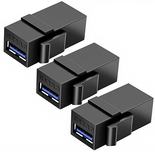 AYECEHI USB 3.0 Keystone Jack Inserts (3 Pack) Female to Female Adapters Coupler Insert Snap-in Connector Socket Adapter Port for Wall Plate Outlet…
