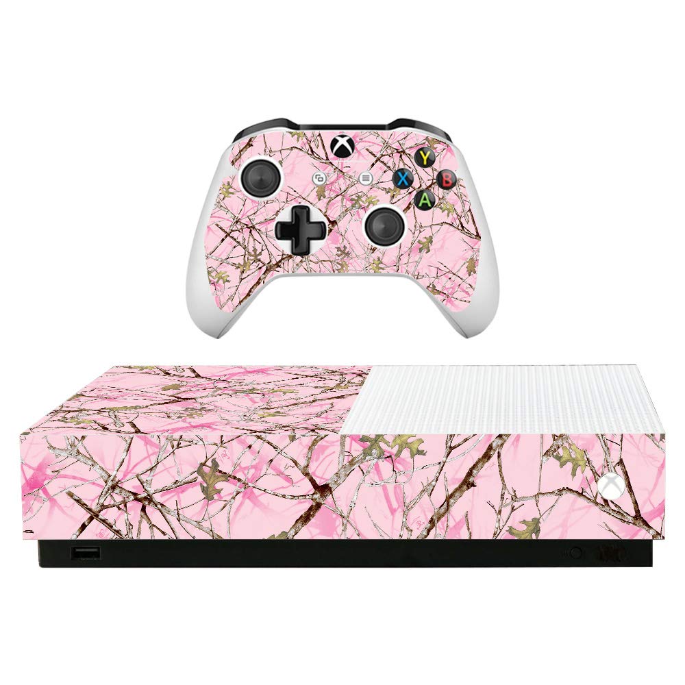 MightySkins Skin for Microsoft Xbox One S All-Digital Edition - Conceal Pink | Protective, Durable, and Unique Vinyl Decal wrap Cover | Easy to Apply