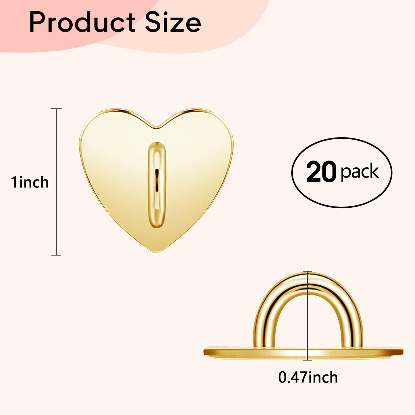 20pcs Phone Charm Hook, Cell Phone Finger Ring, Heart Phone Holder, Adhesive Metal Phone Finger Grip Loop Stand for Mobile Phone Case DIY Accessories